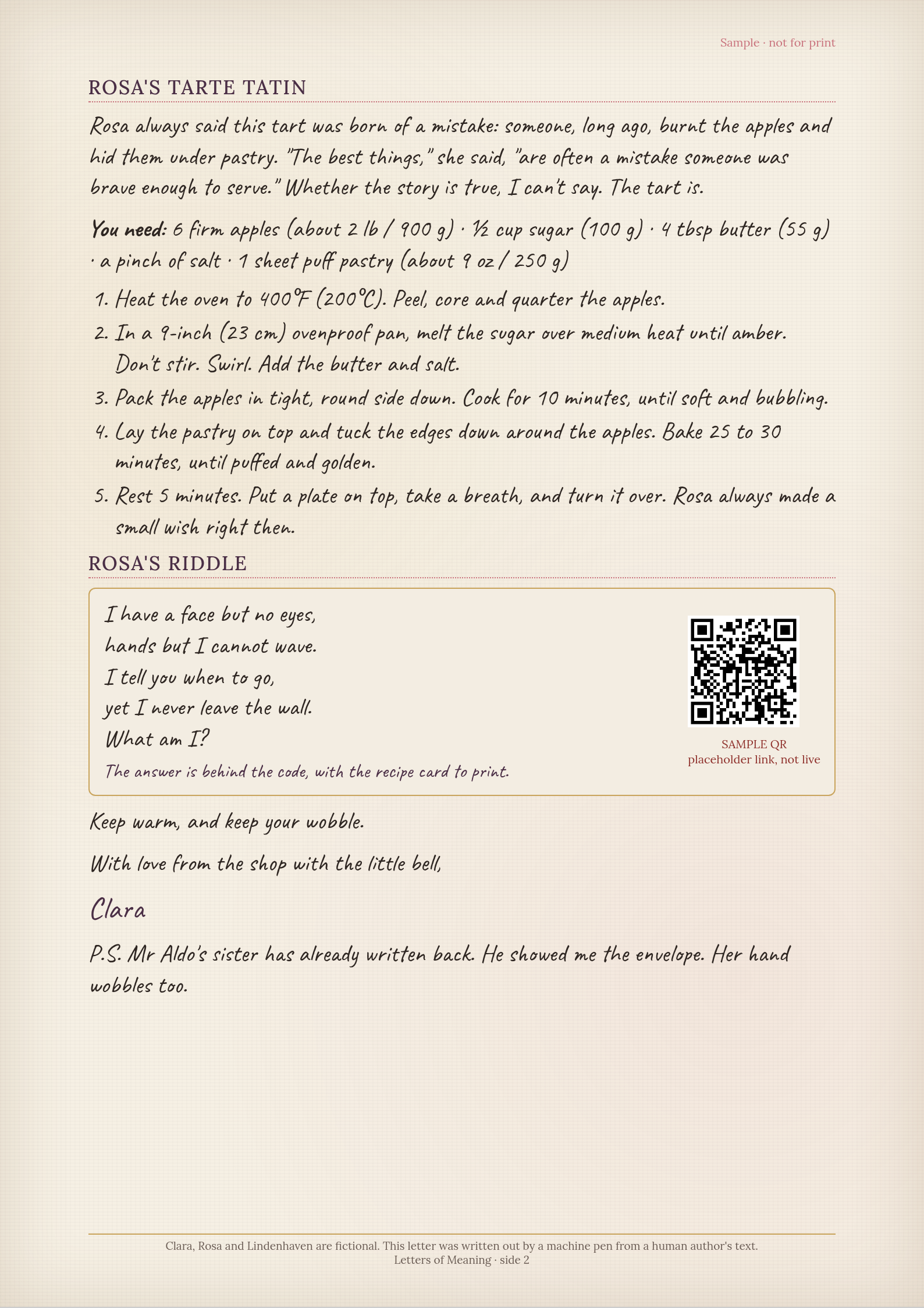 Sample letter, side 2